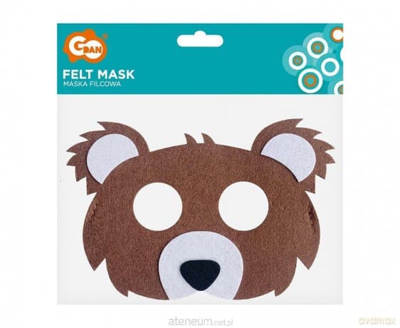 Maska filcowa miś 18x12 cm