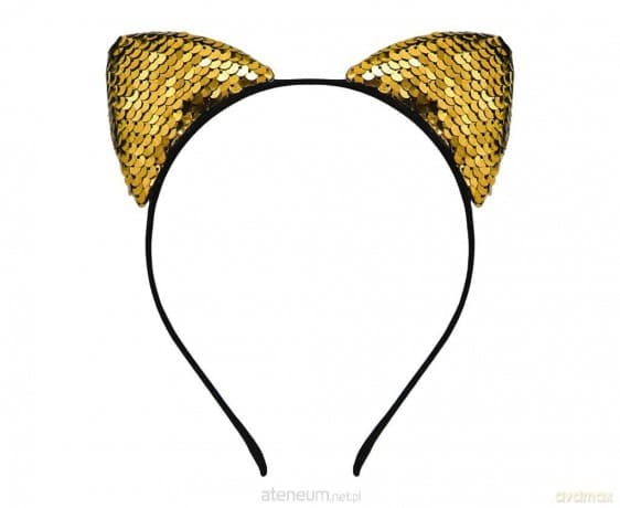 Opaska Kot z cekinami, złota