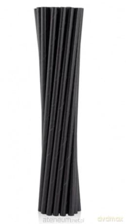 Rurki słomki papierowe czarne 6x197mm 12 szt