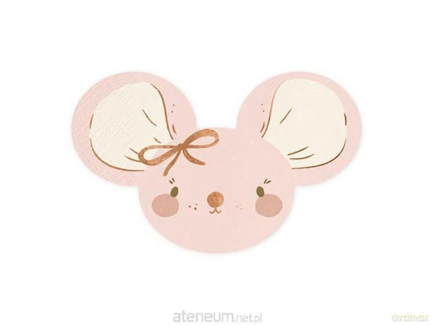 Serwetki Myszki jasny różowe 16x10 cm 20 szt