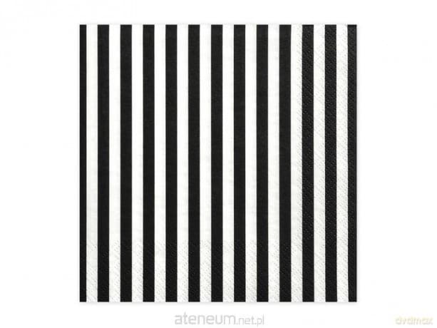 Serwetki Paski czarne 33x33 cm 20 szt