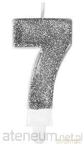 Świeczka premium 7 srebrna