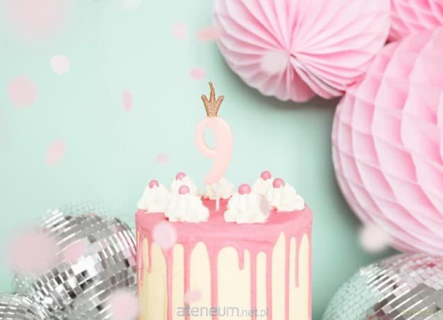 Świeczka urodzinowa 9 jasny różowy 9,5 cm