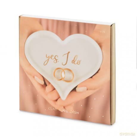 Talerzyk porcelanowy na obrączki Serce 13.3x10.8 cm