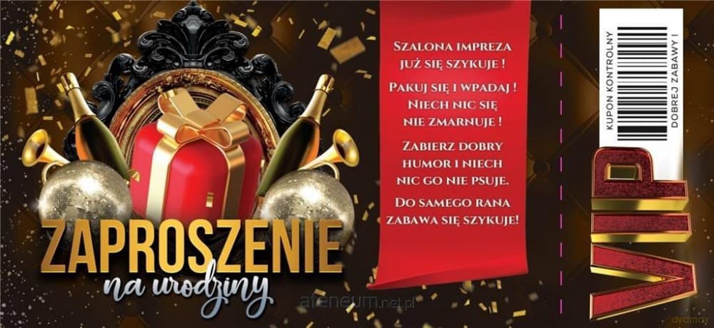 Zaproszenie Urodziny (10 szt)