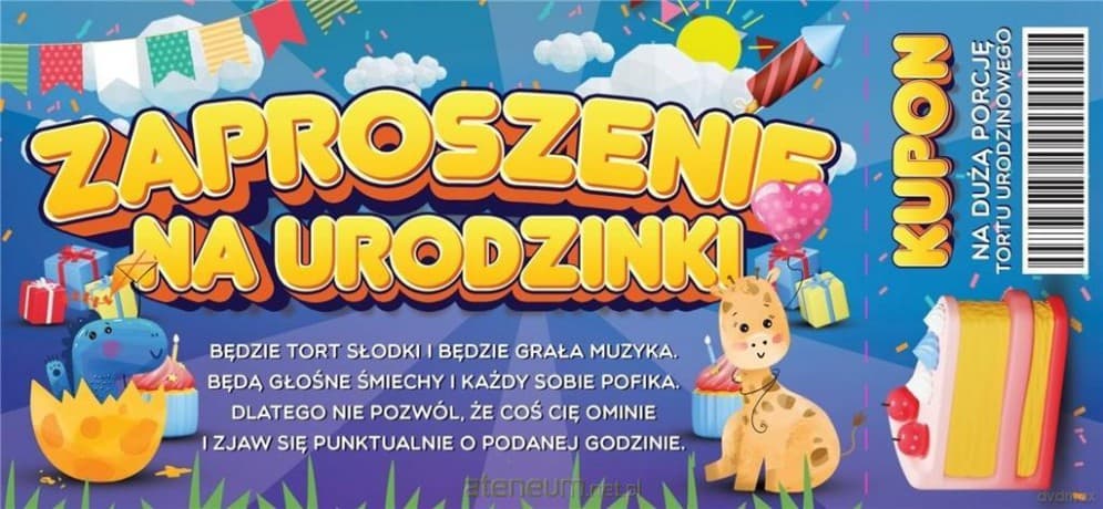 Zaproszenie Urodziny (10 szt)