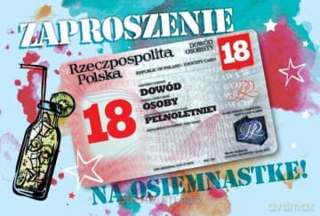 Zaproszenie Urodziny Osiemnastka ZA-102 (10 szt.)
