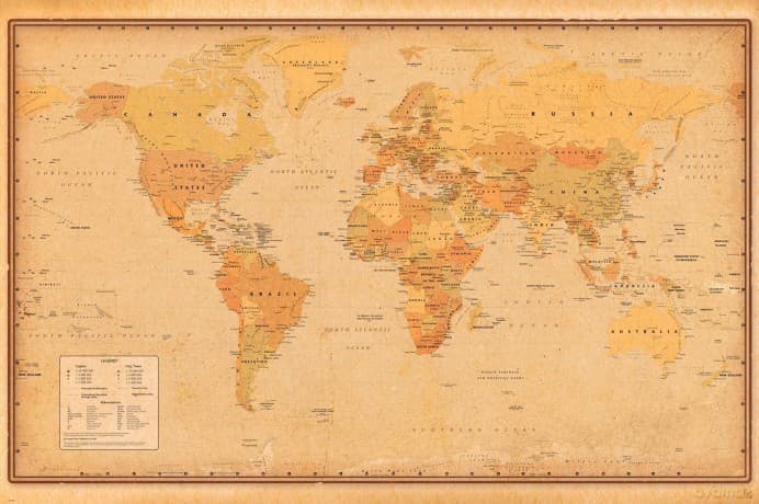 HARPER COLLINS - Poster Maxi 91.5x61 - Antique World Map 21