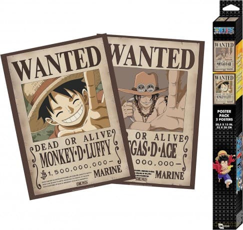 ONE PIECE - Zestaw 2 plakaty Chibi 52x38 - Wanted Luffy & Ace