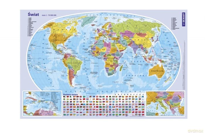 Podkładka na biurko mapa polityczna Świata