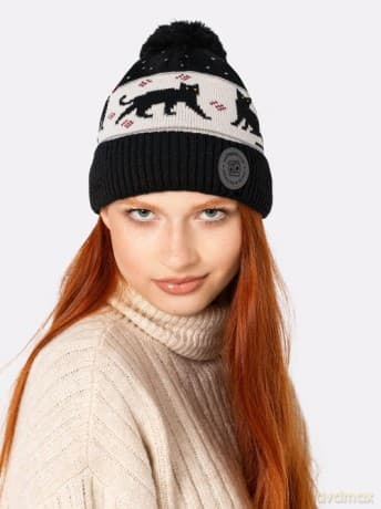 Czapka zimowa CZARNE KOTY