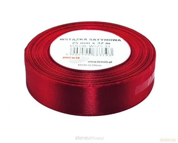 Wstążka satynowa bordowa 25mmx32m