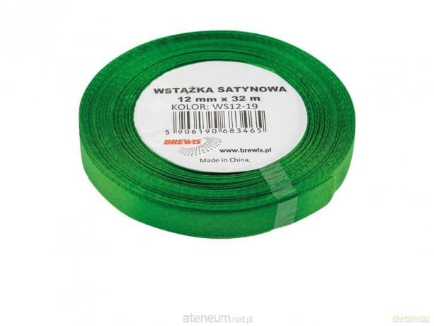 Wstążka satynowa zielona 12mmx32m