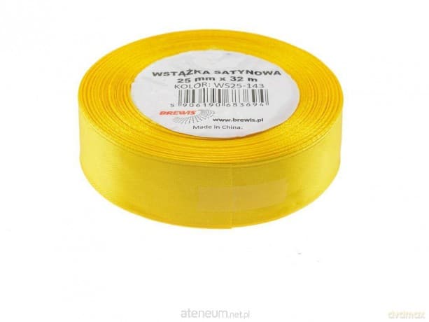 Wstążka satynowa żółta 25mmx32m