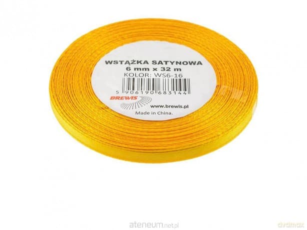 Wstążka satynowa żółta 6mmx32m 2szt