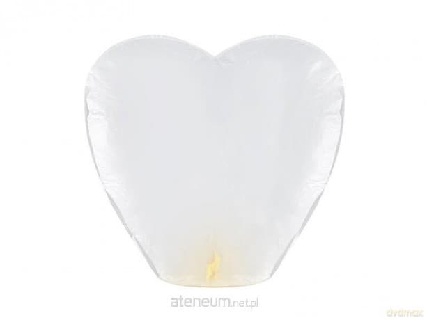 Lampion serce biały 37x93x95 cm