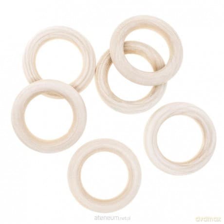 Drewniane kółko do makaramy 55mm 6 szt