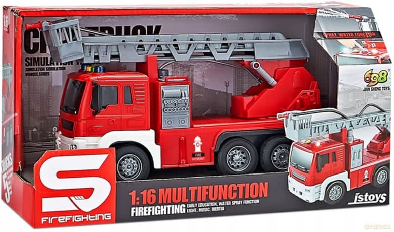 Straż pożarna pryskająca wodą