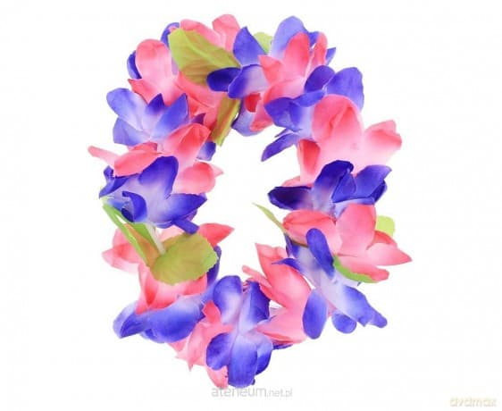 Opaska hawajska duże kwiaty fioletowo-różowa