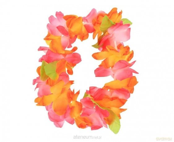 Opaska hawajska duże kwiaty pomarańczowo-różowa