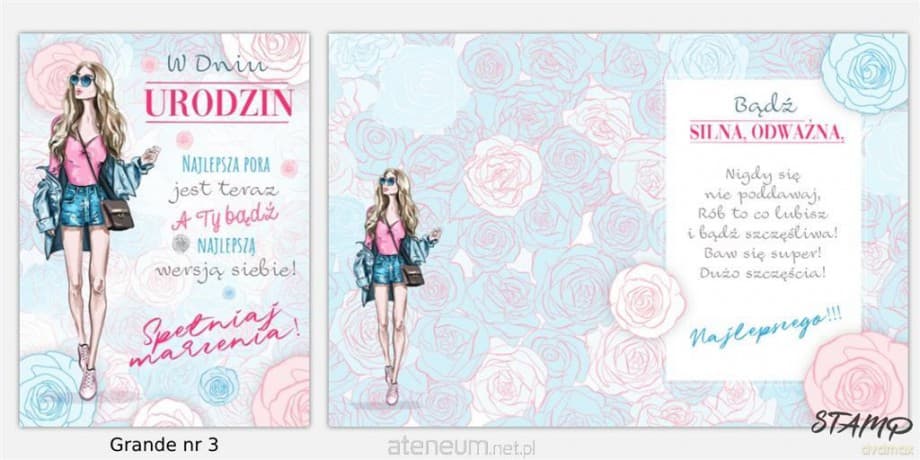 Karnet Grande + koperta wzór nr 03 Urodziny