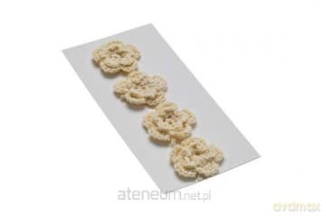 Kwiatki dekoracyjne 35mm ecru 4szt