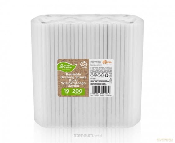 Słomki wielokrotnego użytku białe 200szt