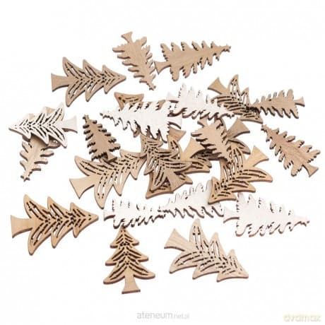 Drewniane drzewka białe, naturalne 24szt