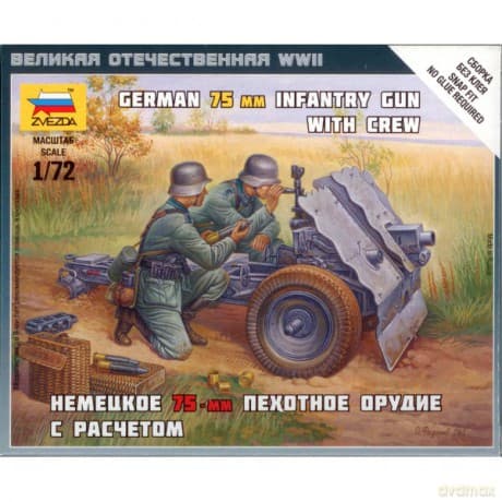 ZVEZDA German 75mm Infantry Gun 6156