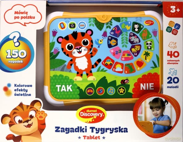 Dumel TABLET ZAGADKI TYGRYSKA Interaktywna Zabawka Edukacyjna Mówi Polsku