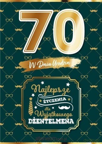 Karnet Urodziny 70 dla niego