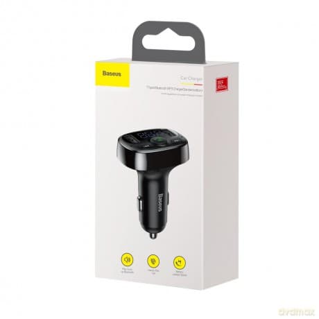 Baseus transmiter FM T-Shaped S-09A Bluetooth MP3 ładowarka samochodowa czarna