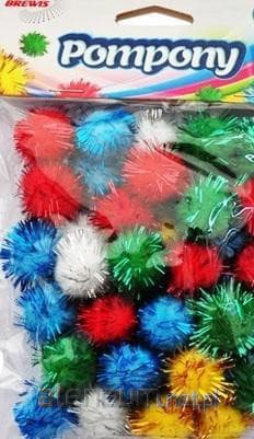 Pompony metaliczne mix 2cm