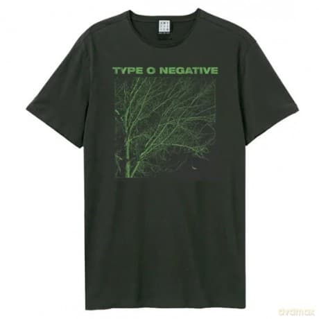 Type O Negative: Type O Negative Green Tree Amplified Vintage Charcoal Large T Shirt
