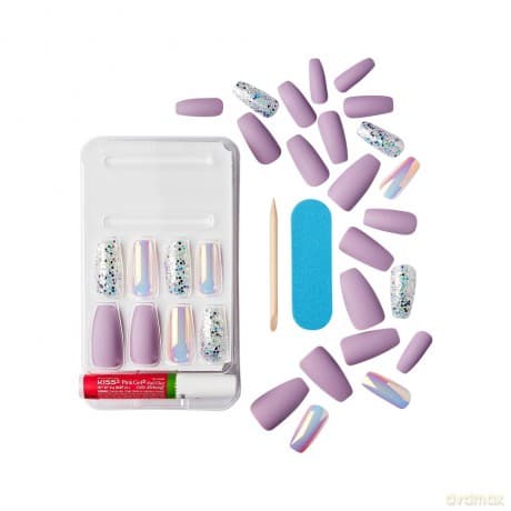 KISS Sztuczne Paznokcie Gel Fantasy - Rainbow Rin (rozmiar L)(28szt)