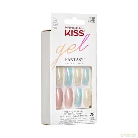 KISS Sztuczne Paznokcie Gel Fantasy -Party`s Over (rozmiar L)(28szt)