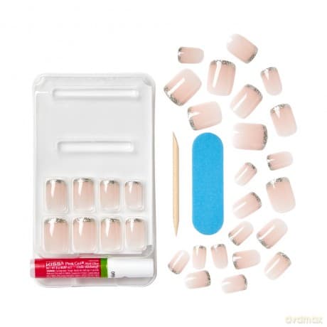 KISS Sztuczne Paznokcie Voguish Fantasy - French Designs (rozmiar S)(28szt)