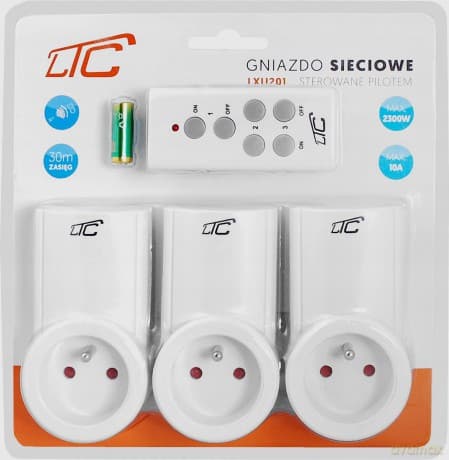 Gniazdo sieciowe sterowane pilotem x3 LTC