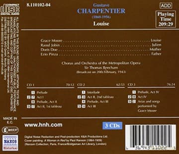 Moore: Charpentier: Louise (Gesamtaufnahme) (Franz.) (Rundfunkmitschnitt 20.02.1943)