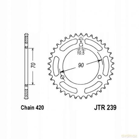 Zębatka tylna Jt JTR239,38