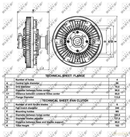 NRF 49020 Sprzęgło, wentylator chłodzenia