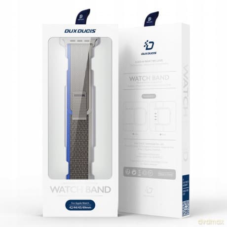 Sportowy pasek na rzepy do Apple Watch 9 / 8 / 7 / 6 / SE / 5 / 4 / 3 / 2 / 1 (38, 40, 41 mm) Dux Ducis Strap YJ Version - niebiesko-szary