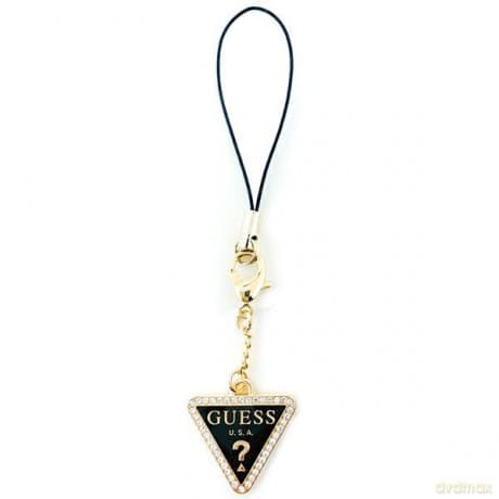 Zawieszka Guess Triangle Diamond Charm with Rhinestones - złoto-czarna