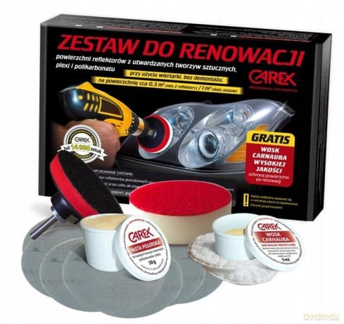 Zestaw do polerowania reflektorów Carex CAREX01