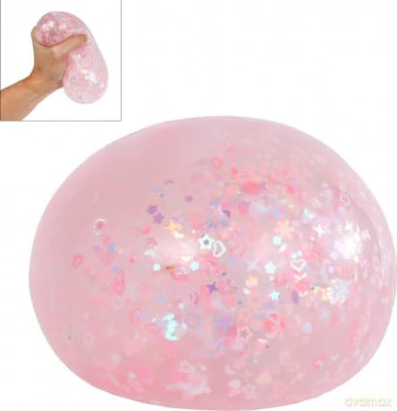Gniotek XXL kula z cekinami do ściskania 9cm 621529