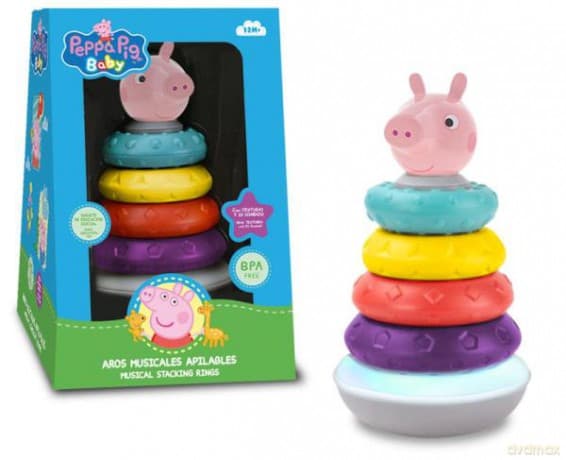 Układanka - piramidka z efektami dźwiękowymi i świetlnymi Świnka Peppa Peppa Pig PP17088 Kids Euroswan