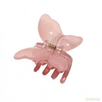 ECARLA Spinka do włosów klamra motylek przezroczysty róż 6 cm SP244R