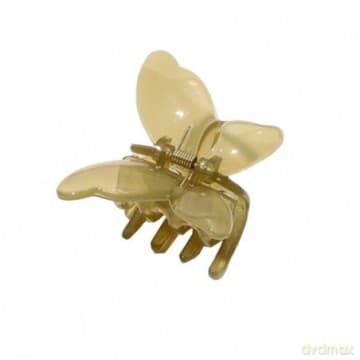 ECARLA Spinka do włosów klamra motylek przezroczysty zieleń 6 cm SP244ZIE