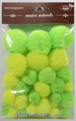 Pompony tonacyjne neonowe 15-40mm 30szt