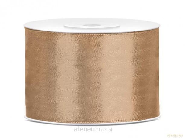 Tasiemka satynowa jasne złoto 50mmx25m